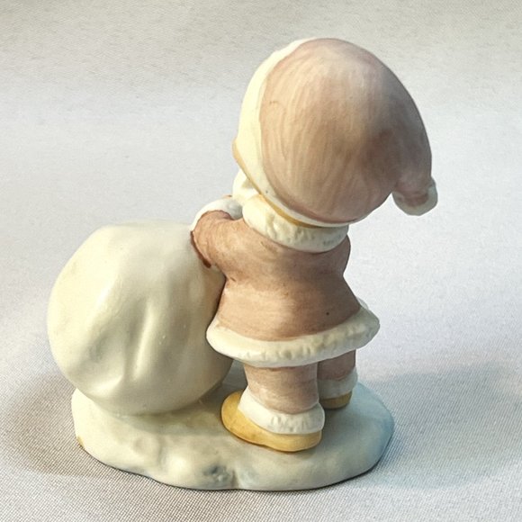 Homco Vintage Christmas Pink Elf Figurine Child Bag of Presents Holiday Decor - Picture 5 of 7